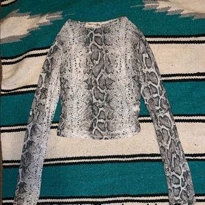Small Snakeskin Mesh Crop Top